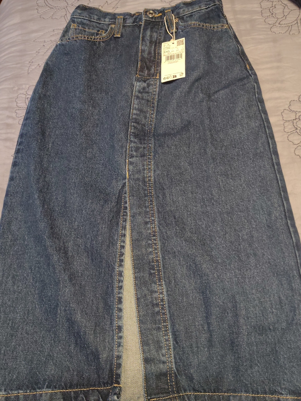 Classic High-Waist Denim Skirt - Blue